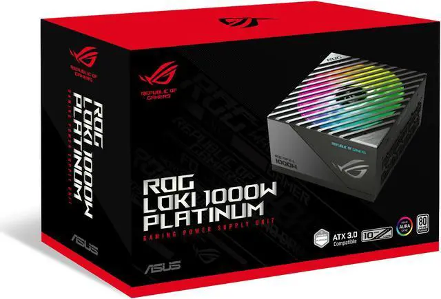 Alt view image 6 of 14 - ASUS ROG Loki SFX-L 1000W Platinum (Fully Modular Power Supply, 80+ Platinum, 120mm PWM ARGB Fan, Aura Sync, ATX 3.0 Compatible, PCIe 5.0 Ready)