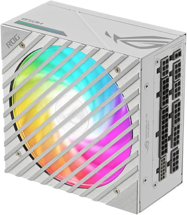 Alt view image 9 of 13 - ASUS ROG Loki SFX-L 850W Platinum White Edition (Fully Modular Power Supply, 80+ Platinum, 120mm PWM ARGB Fan, Aura Sync, ATX 3.0 Compatible, PCIe 5.0 Ready)