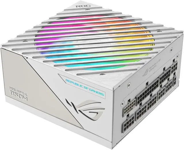 Alt view image 10 of 13 - ASUS ROG Loki SFX-L 850W Platinum White Edition (Fully Modular Power Supply, 80+ Platinum, 120mm PWM ARGB Fan, Aura Sync, ATX 3.0 Compatible, PCIe 5.0 Ready)