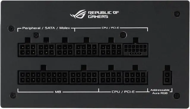 Alt view image 7 of 12 - ASUS ROG Strix 1000W Gold Aura Edition (Fully Modular Power Supply, 80+ Gold Certified, ATX 3.0, Cybenetics Lambda A+ Certification , PCIe Gen 5.0 Ready, Axial-tech Fan, Aura Sync)