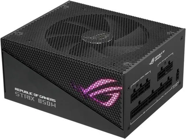 Alt view image 8 of 12 - ASUS ROG Strix 850W Gold Aura Edition (Fully Modular Power Supply, 80+ Gold Certified, ATX 3.0, Cybenetics Lambda A++ Certification, PCIe Gen 5.0 Ready, Axial-tech Fan, Aura Sync)