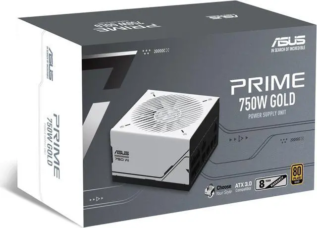 Alt view image 13 of 13 - ASUS Prime 750W Gold (750 Watt, ATX 3.0 Compatible, Fully Modular Power Supply, 80+ Gold Certified, Dual Ball Bearings, Two Color Options in One, 8-Year Warranty)