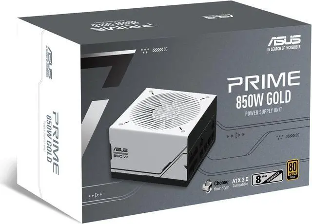 Alt view image 13 of 13 - ASUS Prime 850W Gold (850 Watt, ATX 3.0 Compatible, Fully Modular Power Supply, 80+ Gold Certified, Dual Ball Bearings, Two Color Options in One, 8-Year Warranty)