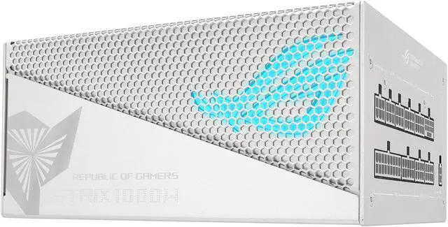 Alt view image 8 of 12 - ASUS ROG Strix 1000W Gold Aura White Edition (Fully Modular Power Supply, 80+ Gold Certified, ATX 3.0, Cybenetics Lambda A+ Certification , PCIe Gen 5.0 Ready, Aura Sync, 10-Year Warranty)