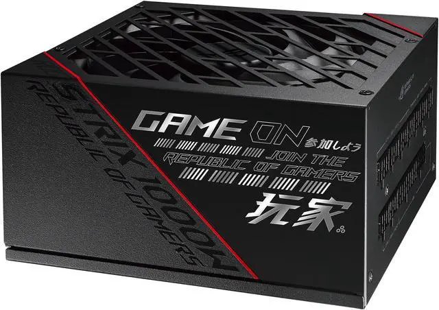 Main image of ASUS ROG Strix 1000W Gold PSU (16-pin cable), Power Supply - ROG heatsinks, Axial-tech fan design, dual ball fan bearings, 0dB technology, 80 PLUS Gold Certification, fully modular cables
