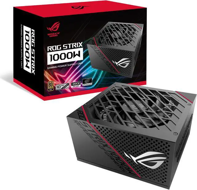 Alt view image 15 of 15 - ASUS ROG Strix 1000W Gold PSU (16-pin cable), Power Supply - ROG heatsinks, Axial-tech fan design, dual ball fan bearings, 0dB technology, 80 PLUS Gold Certification, fully modular cables
