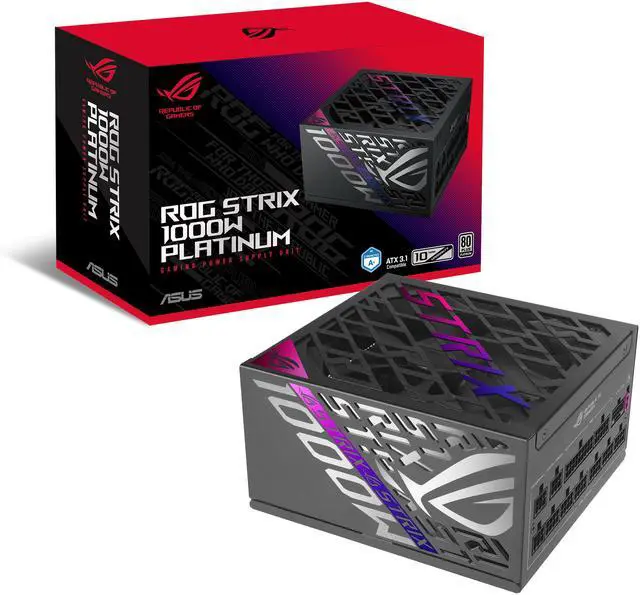 Main image of ASUS ROG Strix 1000W Platinum (Fully Modular Power Supply, 80 Plus Platinum Certified, ATX 3.1, Cybenetics Lambda A+, GaN MOSFET, GPU-First Intelligent Voltage Stabilizer, 10-Year Warranty)