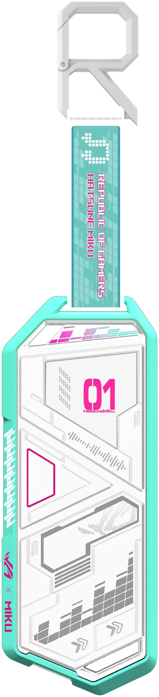 Alt view image 3 of 3 - ASUS ROG Strix Arion Hatsune Miku Edition M.2 NVMe SSD Enclosure - USB-C 3.2 Gen 2 (10 Gbps), Dual USB-C to C and USB-C to A Cables, Screwdriver-free, aluminum-alloy case, and thermal pads