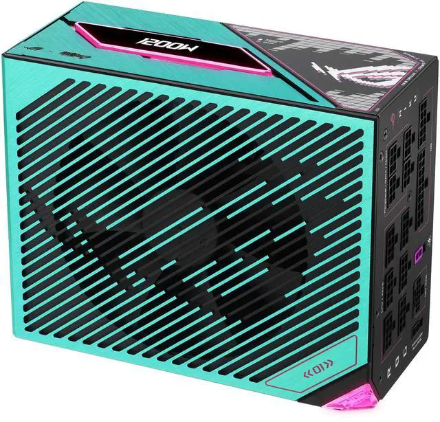 Alt view image 6 of 13 - ASUS ROG Thor 1200W Platinum III Hatsune Miku Edition (80 PLUS Platinum Certified, ATX 3.1, GaN MOSFET, GPU-First Intelligent Voltage Stabilizer, Magnetic OLED Display, Turbo Mode, 10-Year Warranty)