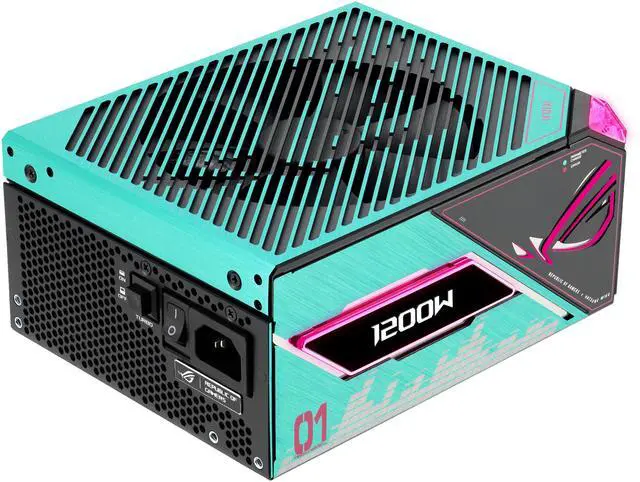 Alt view image 3 of 13 - ASUS ROG Thor 1200W Platinum III Hatsune Miku Edition (80 PLUS Platinum Certified, ATX 3.1, GaN MOSFET, GPU-First Intelligent Voltage Stabilizer, Magnetic OLED Display, Turbo Mode, 10-Year Warranty)