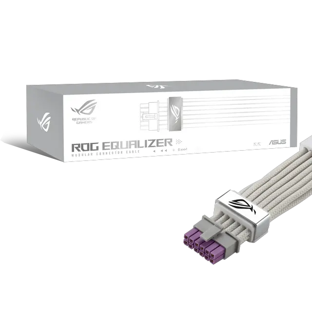 Alt view image 8 of 16 - ASUS ROG Equalizer White Edition 12V-2x6 PCIe Cable (ATX 3.1 & PCIe 5.1, Load Balance PSU-to-ROG Equalizer Power, Reduction of Current Variation, Enhanced Graphics Card Protection), 3 Year Warranty