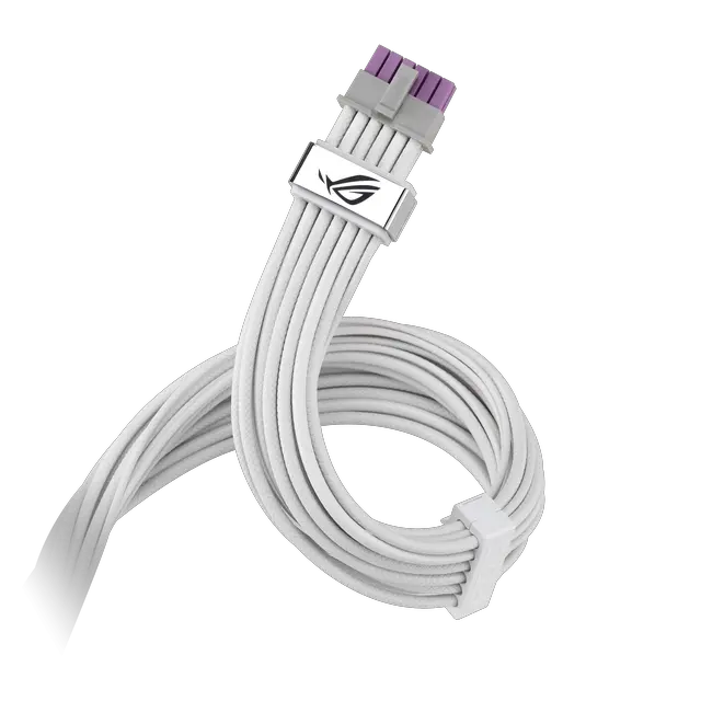 Alt view image 12 of 16 - ASUS ROG Equalizer White Edition 12V-2x6 PCIe Cable (ATX 3.1 & PCIe 5.1, Load Balance PSU-to-ROG Equalizer Power, Reduction of Current Variation, Enhanced Graphics Card Protection), 3 Year Warranty