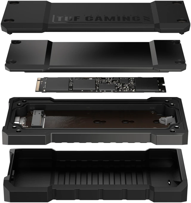 Alt view image 10 of 16 - ASUS TUF Gaming A2- USB-C 3.2 Gen 2x2 Portable SSD Enclosure, Dual M.2 NVMe PCIe and SATA, MIL-STD-810H Drop Resistance, IP68 Water and dust Resistance, Aluminum Alloy Chassis and a Thermal pad
