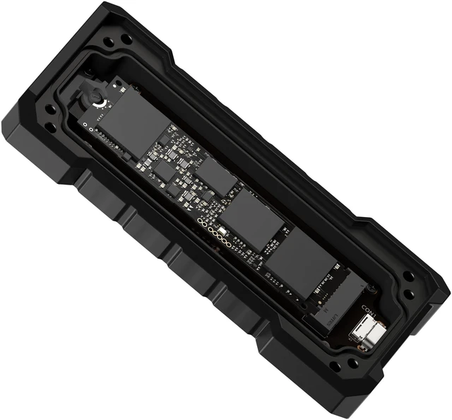 Alt view image 15 of 16 - ASUS TUF Gaming A2- USB-C 3.2 Gen 2x2 Portable SSD Enclosure, Dual M.2 NVMe PCIe and SATA, MIL-STD-810H Drop Resistance, IP68 Water and dust Resistance, Aluminum Alloy Chassis and a Thermal pad