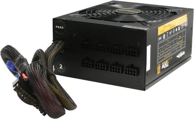 Alt view image 4 of 7 - Sentey Golden Steel Power GSP750-SM 750 W ATX 12V v2.2 & EPS 12V v 2.91 SLI Ready CrossFire Ready 80 PLUS GOLD Certified Modular Active PFC Power Supply