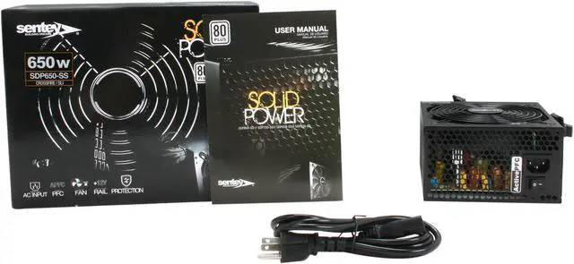 Alt view image 7 of 7 - Sentey Solid Power SDP650-SS 650 W ATX 12V v2.2 & EPS 12V v 2.91 80 PLUS Certified Active PFC Power Supply