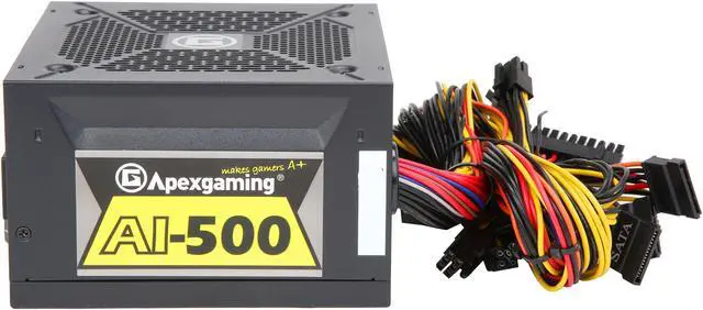 Alt view image 3 of 7 - APEX Apexgaming AI-500 500 W ATX12V / EPS12V 80 PLUS Certified Non-Modular Active PFC Power Supply