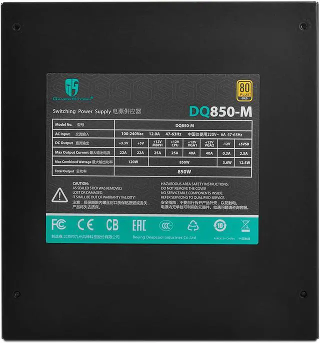 Alt view image 7 of 11 - DEEPCOOL Gamer Storm DQ850-M 850W ATX12V v2.31/EPS 2.92 80 PLUS GOLD Certified Full Modular Power Supply Japanese capacitors