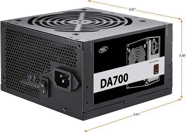 Alt view image 2 of 7 - Deepcool DA700 DP-BZ-DA700N 700 W ATX 12V V2.4 SLI CrossFire 80 PLUS BRONZE Certified Non-Modular Active PFC Power Supply