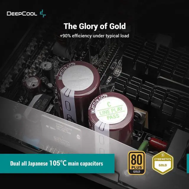 Alt view image 5 of 6 - DeepCool PX1000G ATX3.0 80 PLUS Gold Fully Modular 1000W Power Supply, 135mm FDB Fan with Silent Fanless Mode, 160mm Compact Size
