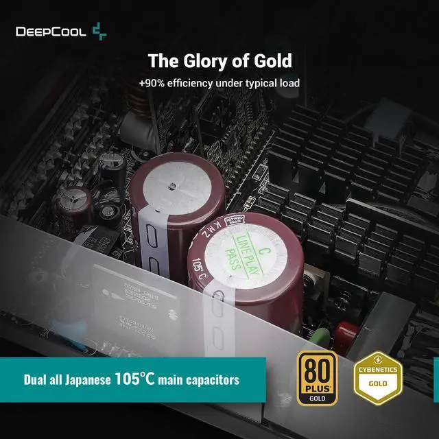 Alt view image 5 of 6 - DeepCool PX1200G ATX3.0 80 PLUS Gold Fully Modular 1200W Power Supply, 135mm FDB Fan with Silent Fanless Mode, 160mm Compact Size
