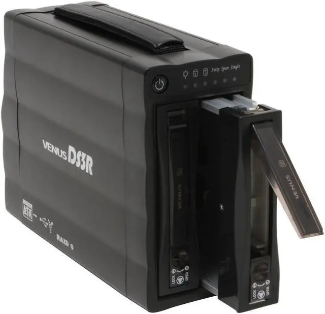 Alt view image 3 of 5 - AMS VENUS DS3R DS-2320SCBK Aluminum, ABS plastic 3.5" SATA 1 -USB2.0 port 2 -FireWire 400 (6-pin) port External Enclosure