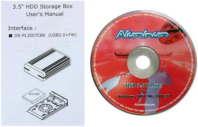 Alt view image 6 of 8 - AMS VENUS DS3 DS-PL3507CBK Aluminum 3.5" IDE USB 2.0 & FireWire 400 External Enclosure - OEM