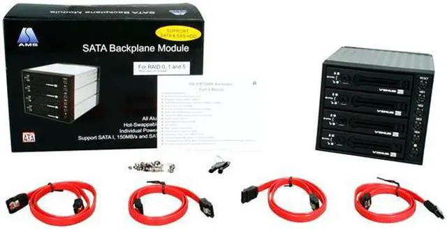 Alt view image 5 of 5 - AMS DS-3141SSBK 4-IN-3 SATA Module