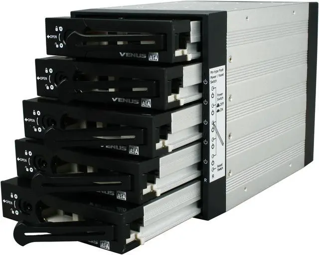 Alt view image 2 of 6 - AMS DS-3151SSBK Aluminum 3.5" Black SATA SATA SATA Backplane Module