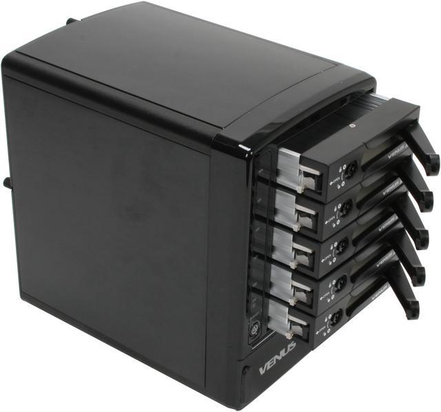 Alt view image 4 of 10 - AMS DS-2350S Aluminum Black eSATA 5 bay SATA Enclosure