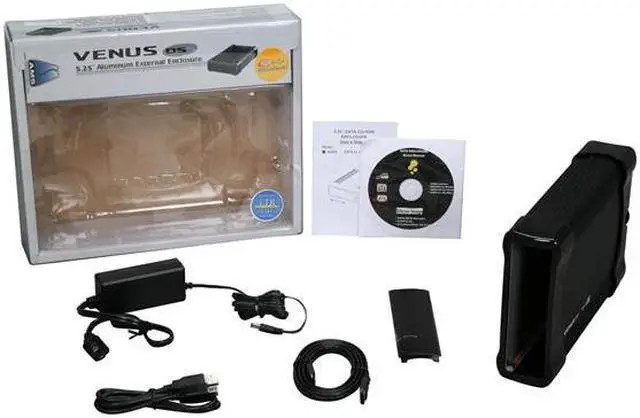 Alt view image 4 of 4 - AMS DS-2512SUESBK Aluminum / Plastic 5.25" Black SATA eSATA & USB 2.0 External Enclosure