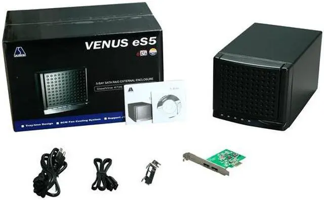 Alt view image 6 of 6 - AMS VENUS ES5 DS-315SES 3.5" Black SATA eSATA External Enclosure