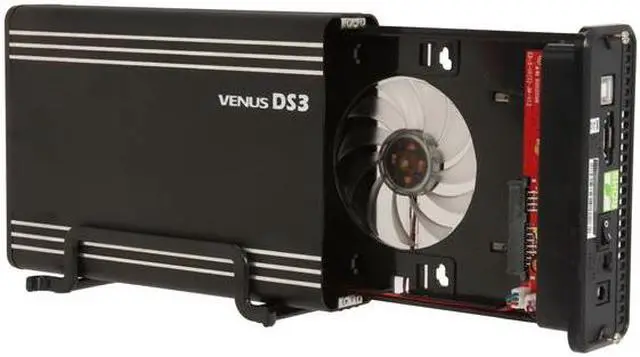 Alt view image 5 of 6 - AMS DS-309SUES Aluminum 3.5" Black SATA USB 2.0 & eSATA External Enclosure