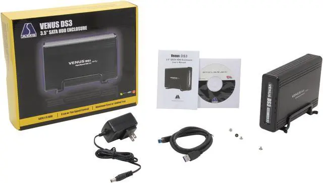 Alt view image 5 of 5 - AMS Venus DS-309U3 Aluminum 3.5" Black USB 3.0 External Enclosure