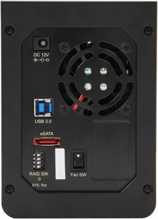 Alt view image 5 of 6 - AMS VENUS DS-DS3RPRO2 Aluminum / Plastic 3.5" Black SATA I/II/III USB 3.0 & eSATA 2 Bay Hot-Swappable RAID Storage Enclosure