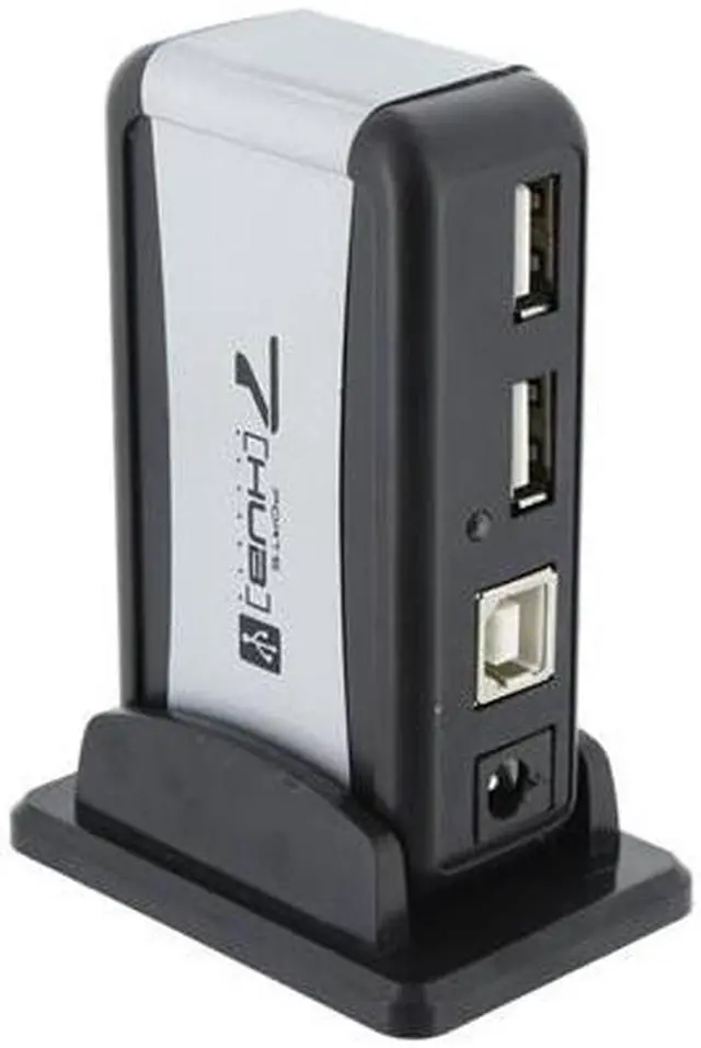 Alt view image 3 of 10 - Link Depot USH-271BK Black 7-port USB 2.0 Hub with AC Adaptor