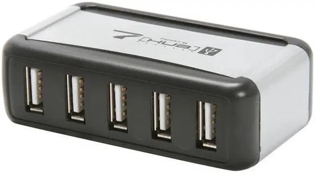 Alt view image 8 of 10 - Link Depot USH-271BK Black 7-port USB 2.0 Hub with AC Adaptor