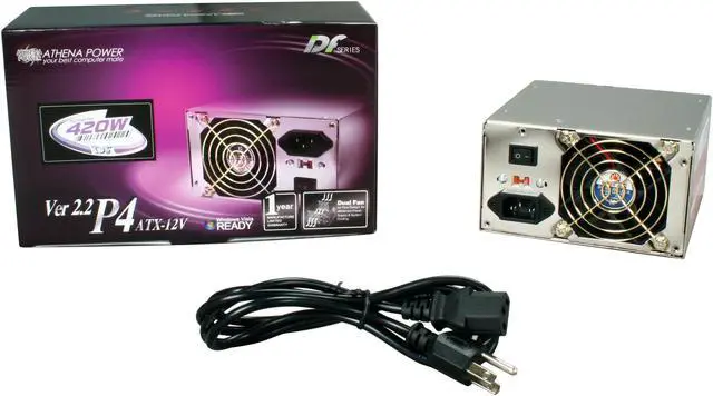 Alt view image 6 of 6 - Athena Power AP-P4ATX42F 420 W ATX12V Ver.2.2 SLI Ready CrossFire Ready Power Supply