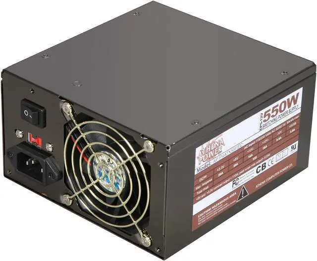 Main image of Athena Power AP-P4ATX55FEC Continuous 550W @ 40°C EPS12V Ver. 2.91 SLI Ready CrossFire Ready Nickel Coating PS2 ATX v2.2/ EPS12V Power Supply - OEM