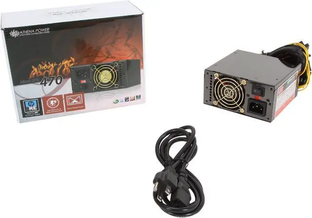 Alt view image 7 of 7 - Athena Power AP-MP4ATX47FE 470 W MicroATX / SFX12V / EPS12V / ATX V2.2 SLI Ready CrossFire Ready eMachines, HP Upgrades/Replacement Power Supply