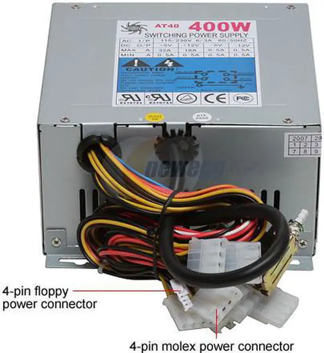 Alt view image 3 of 8 - Athena Power AP-AT40 400 W AT Power Supply