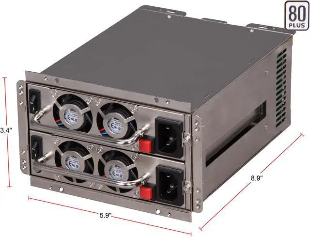 Alt view image 3 of 7 - Athena Power AP-RRP4ATX6508 80 PLUS Certified 20+4Pin 2 x 500W Mini Redundant Server Power Supply