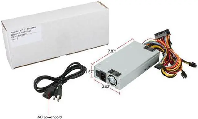 Alt view image 7 of 7 - Athena Power AP-U1ATX40P8 20+4Pin 400W Single 1U EPS 80 PLUS Server Power Supply