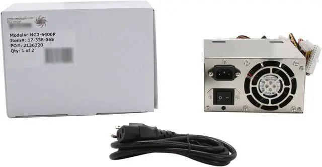 Alt view image 6 of 6 - Athena Power Zippy HG2-6400P 400W Single Server Power Supply - OEM