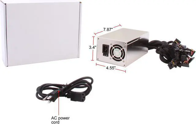 Alt view image 7 of 7 - Athena Power AP-U3ATX60FEP8 20+4Pin 3U Power EPS-12V 600W, Support D300, D300L, 349R, 364R, 3055, RS316, E306, E3M16, CS833T, 300S 3U IPC case