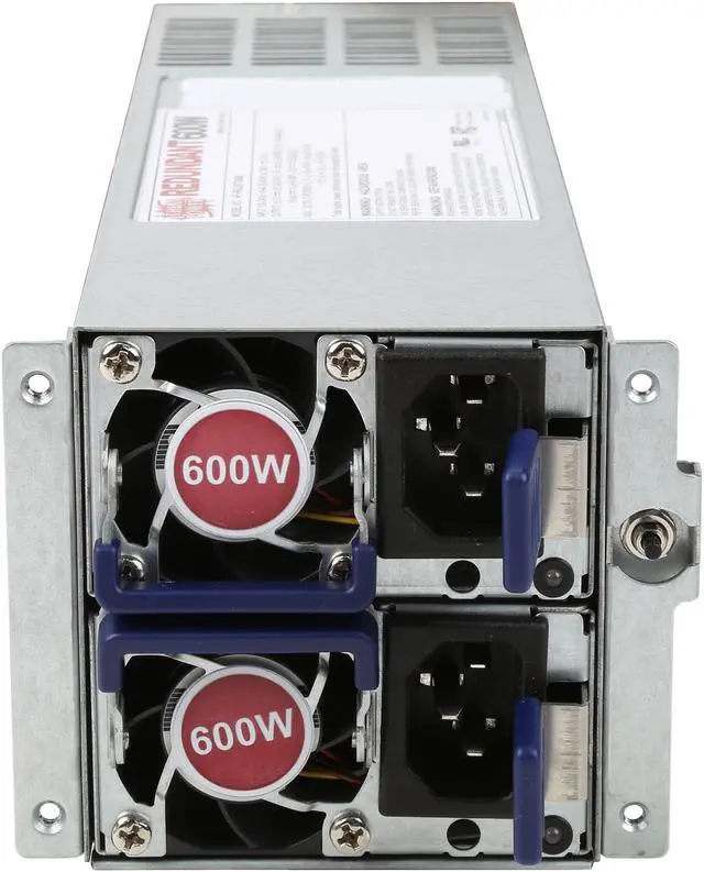 Alt view image 2 of 9 - Athena Power AP-RRU2ATX608 ATX Connector 24(20+4) pin x 1
P4-12V 4 Pin x 1
EPS 12V 8 Pin x 2
PCIE 6+2 Pin x 2
SATA 15 Pin x 3
Molex 4 Pin x 3 600W Redundant 2U Micro redundant PSU
