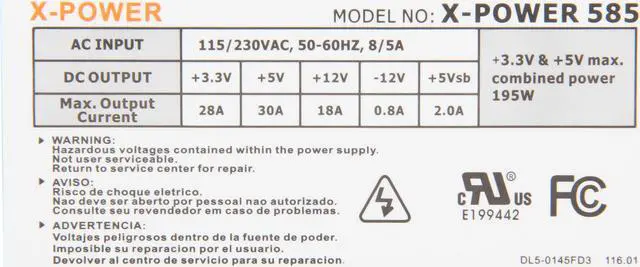 Alt view image 3 of 6 - hec Orion XPOWER585 585 W ATX12V 2.01 Power Supply