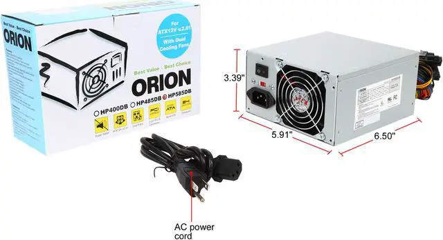 Alt view image 6 of 6 - hec HP585DB 585 W ATX12V Power Supply - Power Cord Included