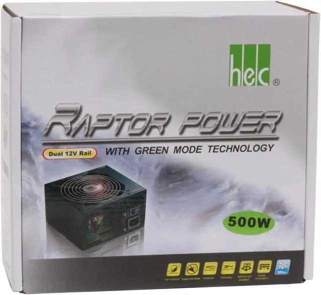 Alt view image 9 of 9 - hec Raptor500 500 W ATX12V V2.2 SLI Ready Passive PFC Power Supply
