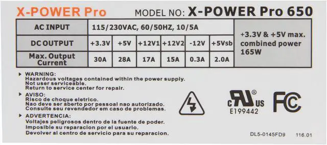 Alt view image 5 of 7 - hec X-Power Pro 650 650W Continuous @ 40°C ATX 12V v2.2 / EPS 12V SLI Ready CrossFire Ready Power Supply